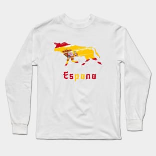 Spanish Flag Bull Spain - Bull Riding Long Sleeve T-Shirt